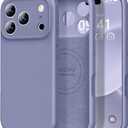 Vooii Magnetic for iPhone 17 Pro Case, Compatible with Magsafe (Premium Liquid Silicone) (Integrated Camera Control Button) Full Body Protective Anti-Scratch Microfiber Lining 6.3", Lavender Grey