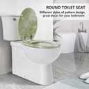 Round Toilet Seat Natural Wood Toilet Seat with Zinc Alloy Hinges, Easy to Install also Easy to Clean, Anti-pinch Marble Toilet Seat by Angol Shiold (Round, Green Marble)