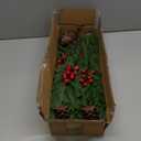 12 Pcs Christmas Pine Branches with Red Berry Pine Cones, 18 Inch Real Touch Artificial Pine Branches, Realistic Christmas Greenery Stems for Vases Garland Wreath Floral Arrangements