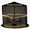 7.5-10FT Umbrella Netting for Outdoor Umbrellas, Patio Umbrella Mosquito Netting with Led Strip Lights, Adjustable Rope, Fits 9Ft Outdoor Table Umbrellas (Black)