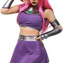 C-ZOFEK US Size Purple Dress Cosplay Costume Halloween Outfit with Stockings for Christmas XXL