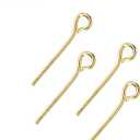 2 x MECCANIXITY 200Pcs Gold Iron Eye Pins 16mm 21 Gauge/0.7mm Eye Pins for Jewelry Making Findings DIY Craft Necklaces Bracelets Earrings Head Pins