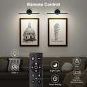 Picture Lights for Wall 16.5" 2PCS Hardwired LED Wall Lights with Remote, CCT Dimmable Art Poster Photo Light for Portrait Painting Artwork, Room Decor, 15W, 2700K-6500K, 1200LM, Black