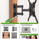 USX MOUNT UL Listed Full Motion TV Mount, Swivel Articulating Tilt TV Wall Mount for 26-65 Inch LED, 4K, Wall Mount Bracket with VESA 400x400mm Up to 77lbs, Perfect Center Design -XMM006-1