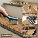 4PC Stair Treads Non-Slip Washable Peel and Stick Stair Treads for Wooden Steps Indoor Reusable Stair Carpet Treads Adhesive Stair-Runner Rugs for Kids and Dogs Elder8"x30" Brown