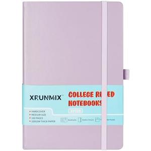 Xrunmix Lined Journal Notebooks, 160 Pages Notebook for Working, 5.7 x 8 inches, 100 GSM Paper, Pastel Colors Hardcover Journals (Lavender) Set Of 4
