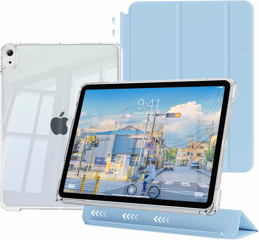 Clear Case for iPad mini 7 A17 Pro, iPad mini 7th/6th Generation Case (2024/2021),Slim&Light,Shockproof Transparent Hybird Back,Yellowing Resistant,Supports Pencil Pro&USB-C (Sky Blue)
