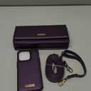CaseMe for iPhone 16 Pro Max Wallet Case with RFID Blocking Card Holder for Woman, PU Leather Crossbody Strap Zipper Purse & Magnetic Phone Cases for iPhone 16 Pro Max 6.9", Purple