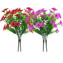 DOMMARE Fake Faux Plant Artificial Flowers for Outdoors, Uv Resistant Daisies Silk Flowers Decoration for Indoors Window Boxes Gardens Wedding Summer Home Grave Decor, 6 Bundles, And Butterflies