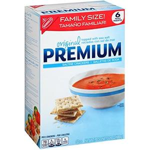 Family size 6 packs original topped with sea salt premium saltine crackers NET 1LB 8oz, Pack of 2, BBD:  18 MAY 2026