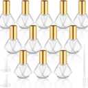 12 Pack 8ml Diamond-Shaped Glass Perfume Bottles with Gold Spray Head Fine Mist Atomizer Portable Cosmetic Liquid Bottles Refillable Fragrance Dispenser (rhombus)