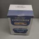 Vabaso Electric Lunch Box Food Heater, Electric Heating Lunch Boxes Lunch for Adults/Men/Truck/Car/Work, 80W 1.5L Removable 304 Stainless Steel Container, 110V/12V/24V, with Fork & Spoon (Butterfly Blue)