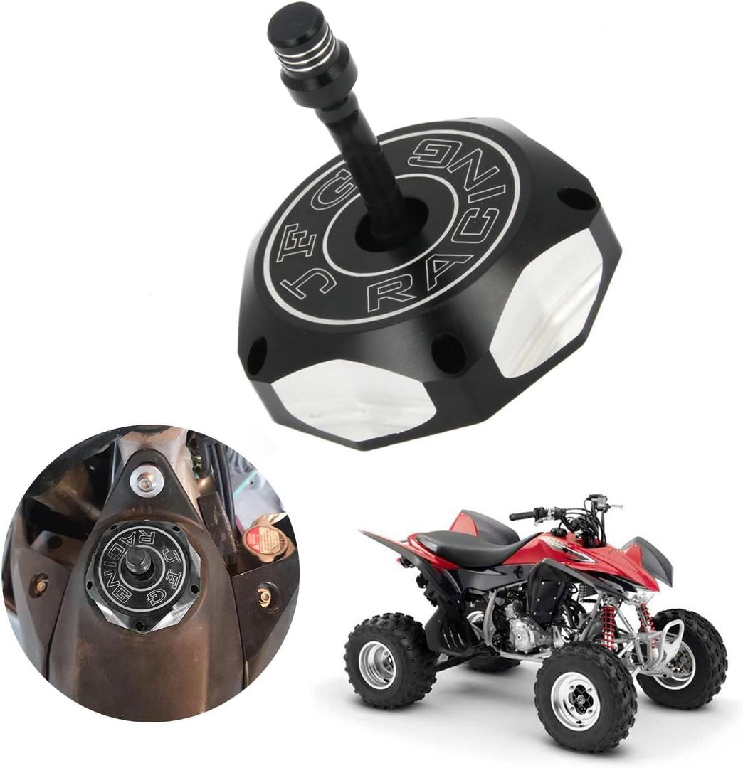 JFG RACING ATV Gas Cap Fuel Tank Cap CNC for TRX 400EX TRX400EX Sportrax 400 1999-2014 TRX450R 2004-2009 TRX700XX 2008-2009 ATV Black