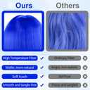 PLULON Royal Blue Bob Wig with Heart Sunglasses and Hair Cap, Colorful Short Bob Wigs Synthetic Party Wigs Funny Cosplay Hairpieces for Women Men Neon Bachelorette Halloween Costume Party Decorations