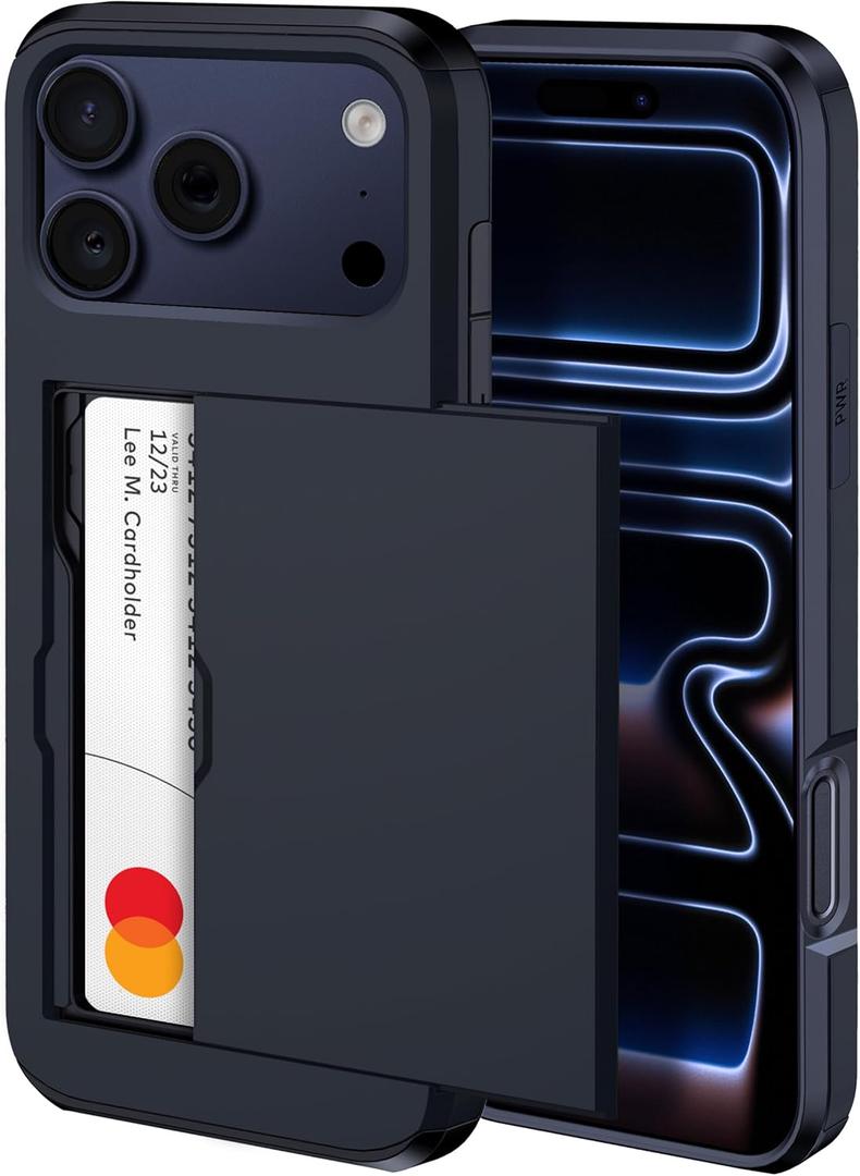 harusaki   iPhone 17 Pro Max Wallet Case with Hidden Card Slot - Wireless Charging Compatible iPhone 17 Pro Max Case with Card Holder for Men and Women (Black)