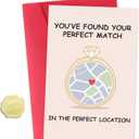 2 x Funny Wedding Card for Bride and Groom, Engagement Card with Map, Newly Weds, Bridal Shower Gifts