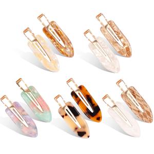 KesaPlan 10PCS No Bend Hair Clips, Acrylic Resin No Crease Hair Clips for Styling, Colorful Creaseless Flat Duckbill Hair Barrette for Makeup Hairstyle Accessories for Women Girls Gifts (Type-2)