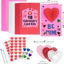 2 x Hygloss Valentines Day Card Making Kit - DIY Valentines Cards for Kids - Includes 18 Cards, 18 Heart Doilies, 4 Sheet Heart Stickers - Classroom Favors - Unique Valentine Card Making Kits