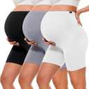 BONVIGOR Buttercloud Maternity Shorts Over The Belly- 5" Pregnancy Biker Shorts Lounge Yoga Pants, Size: Medium