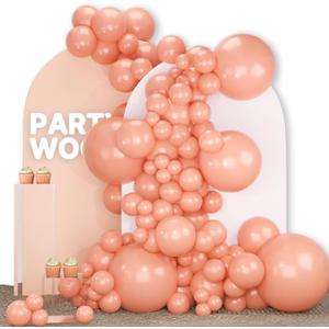 PartyWoo Peach Balloons 142 pcs Different Sizes of 18 12 10 5 Inch Pastel Light Orange Blush Pink Latex Helium Balloon Arch Kit Garland for Wedding Baby Shower Birthday Party Decorations Peach-Y21