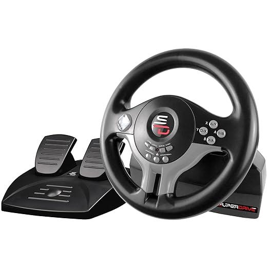 SUBSONIC- Superdrive SV250 Steering Wheel with pedals and gearshift paddles Racing Wheel for Nintendo Switch 2 - Switch - PS4 - Xbox Series X/S, Xbox One and PC