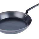 Restaurantware-Met Lux 16 Inch Fry Pan, 1 Lightweight Frying Pan - Induction-Ready, Triple-Riveted, Black Carbon Steel Cooking Skillet, Durable, For Searing, Sauteing, And Browning Food
