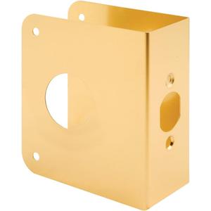 Prime-Line U 9978 Brass Lock and Door Reinforcement Plate for 1-3/4 In. Thick Doors, Brass Finish (Single Pack)