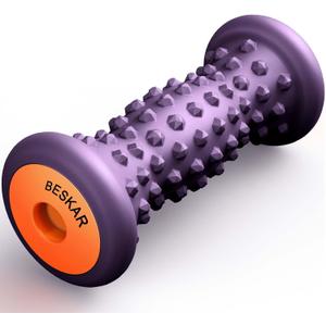 BESKAR Foot Massage Roller for Relief Plantar Fasciitis, Foot Reflexology Tool Pressure Point Massage Roller, Deep Tissue Massage for Relieving Feet Arch Heel Pain, Myofascial Pain Syndrome (Grape)