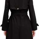 LONDON FOG womens Double-Breasted Long Trench Coat with Belt (X-Small, Black)