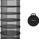 iPower Herb Drying Rack 8-Layer 2-Feet Black Mesh Hanging Net Dryer Collapsible with Opendoor, Pothook and Storage Pouch, for Hydroponics Flowers, Buds, Pack of 2