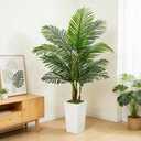 5FT Artificial Palm Tree with Thickened and Sturdy Planter, Fake Plants with Dense Foliage and Natural Colors, Faux Plant for Home Office Living Room Decor Indoor