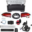 Golf Cart Deluxe Light for Club Car Precedent Electric 12V Street Legal Upgrade Headlight Taillight Kits for Precedent LED Light 2004 up with Turn Signals Hazard Light Switch Horn Brake Pad
