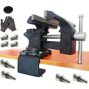 MYTEC 2-In-1 Bench Vise Heavy Duty for Workbench, 6.0" black, Upgraded Multi-Purpose Table Vice, Universal Rotate 270Work Clamp-On Vise