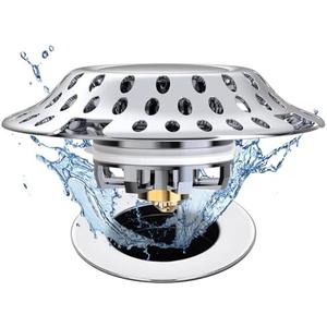 Universal Tub Stopper Bathtub Drain Plug, Pop Up Tub Drain Hair Catcher, Drain Cover with Strainer, Bathroom Bathtub Stopper, Anti-Clogging Bath Tub Stoppers for 1.45-1.8" Drain Shoe