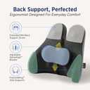 Lumbar Support Pillow for Office Chair - Lower Back Pain Relief Cushion with Adjustable SpineAlign Bolster, Memory Foam Pillow for Car, Couch, Gaming Seats - Dual Straps, Dark Grey