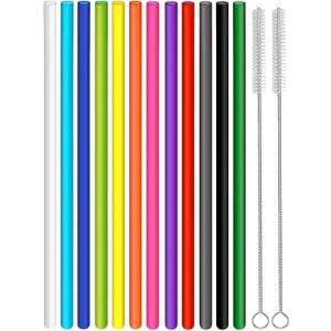 14 Pack Replacement Straws for 40 oz Stanley Adventure Travel Tumbler Cup, Reusable Plastic Straws with Cleaning Brush, Compatible with 40oz 30oz 20oz 14oz Stanley Water Jug, 12inch