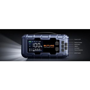 Buture Bet07 10-in-1 Car Battery Jump Starter & Air Compressor 8000A 160PSI 45W.