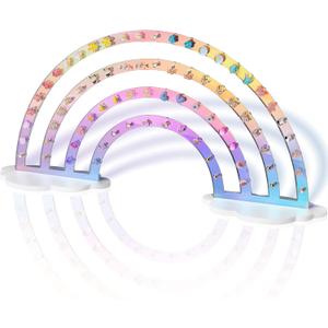 NiHome Iridescent Earrings Holder 74 Holes Display Rainbow Ear Studs Jewelry Show Rack Stand Organizer for Girl Women - Clear Acrylic Plastic