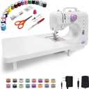 Sewing Machine for Beginners,Portable Sewing Machine with 12 Built-in Stitches,2 Speed(High-Low Speeds),2 Power Supply Method (White & Purple)