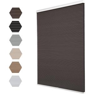 Changshade Blackout Cordless Cellular Shades for Windows,Honeycomb Blinds with Thermal Insulation,UV Protection,Child Safe,Privacy Light Control,Easy to Install30" W x 72" H,Brown