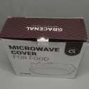 12 Inch Microwave Splatter Cover, Upgraded Microwave Cover for Food with Water Steamer, Integrated Handle, Splatter Guard, Cookware Lid, House Warming Gifts New Home, Grey