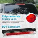 Partsam 17 Inch 40 LED Red Trailer Light Bar Waterproof Sealed 17" Utility Trailer Truck RV Pickup Led Stop Tail Third 3rd Brake Marker Clearance Identification Light Bar w/Chrome Bezel DOT Compliant