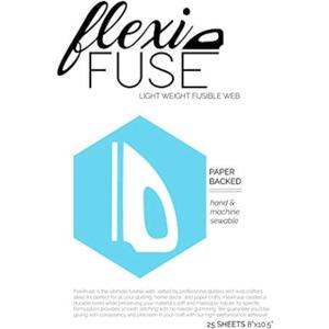 25 Sheets (8" x 10.5") - FlexiFuse Lightweight Fusible Web for Applique