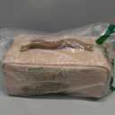 EACHY Travel Makeup Bag,Large Capacity Cosmetic Bags for Women,Waterproof Portable Pouch Open Flat Toiletry Bag Pattern Makeup Bag (F-Brown-Large)