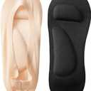 Jarseen 2 Pairs 3D Padded Women's No Show Nylon Socks Sponge Cushion Liner, Medium