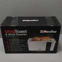Mueller UltraToast Full Stainless Steel Toaster 4 Slice, Long Extra-Wide Slots for Bagels and Waffles, 6 Browning Levels, LED Display, Cancel/Defrost/Reheat Functions & Removable Tray, Kitchen Gadgets
