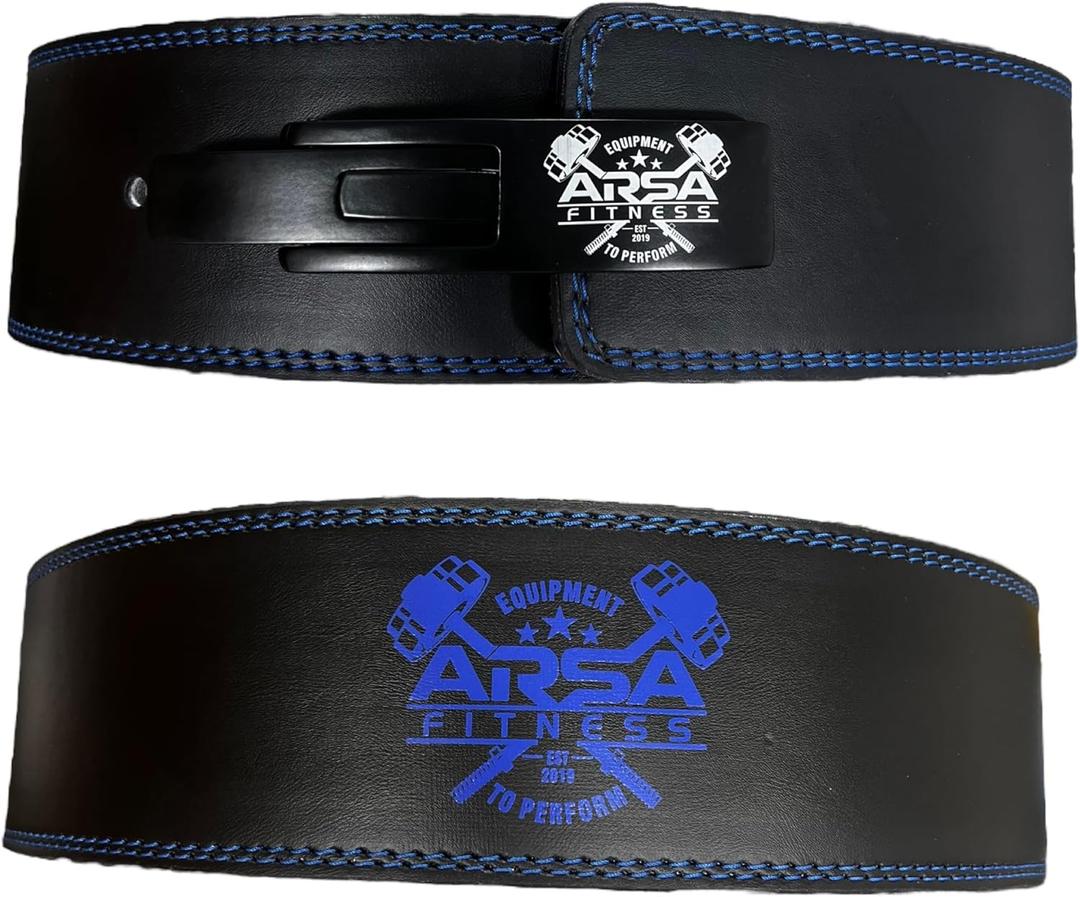 Arsa Fitness Weightlifting Adjustable Lever Belt for Men & Women Real Cow Hide Leather for Powerlifting Back Support Workout Deadlifts Squats 10MM Thickness 4" Width (MEDIUM)