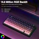 AULA F75 Pro Wireless Mechanical Keyboard,75% Hot Swappable Custom Keyboard,RGB Backlit,Pre-lubed Reaper Switches,Side Printed PBT Keycaps Mechanical Gaming Keyboards, Pink&Black