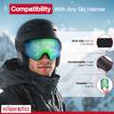 Eclipse Optics - OTG Ski Goggles with Interchangeable Lens System - Polarized Anti-Fog Snowboard Over Glasses Goggles