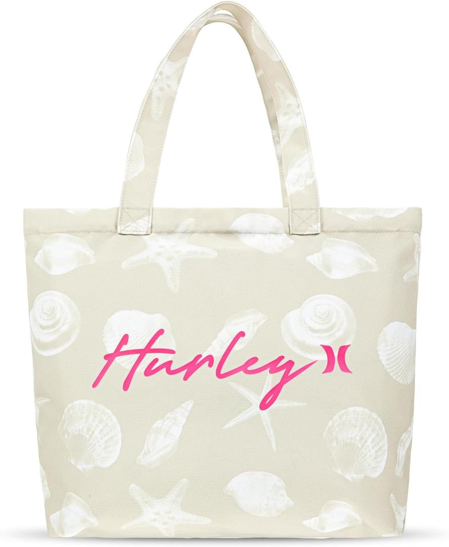 Hurley Canvas Beach Tote Bag (Large, Rattan)